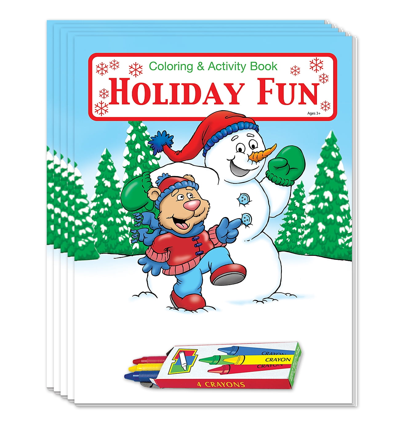 Holiday Fun Coloring and Activity Book for Kids with Crayons, 25 Pack ...