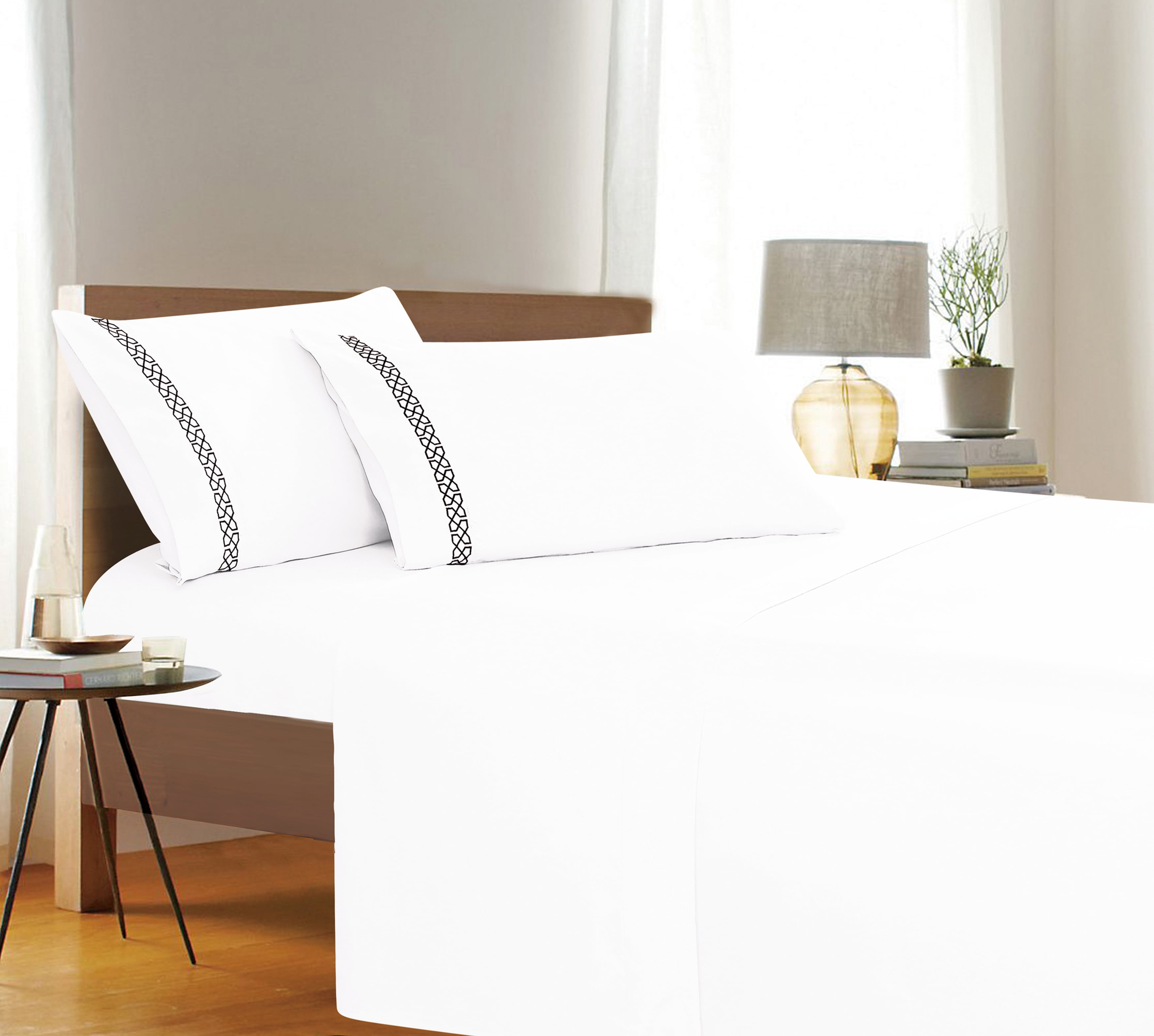 Holiday Gift 4 PC Sheet set Bedding Set King White
