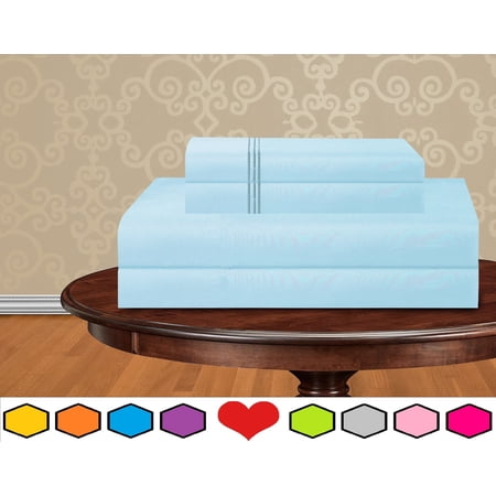 Holiday Gift 4 PC Sheet set Bedding Set Queen Aqua Blue