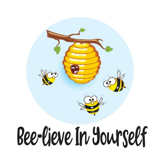 Holiday Gift Babies Bee-lieve in yourself Cute Animal Wall Decal Decoration Beehive in branch of a Tree Kids Room Decor Lasts Years and Easily Removable - Size: 45 in x 45 in