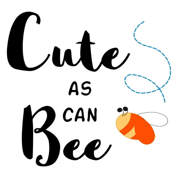 Holiday Gift Babies Cute as can Bee Cute Quotes & Sayings Wall Decal Decoration Adorable Cute Honey Bee Vinyl wall Decor Art Lasts Years and Easily Removable - Size: 12 in x 11 in