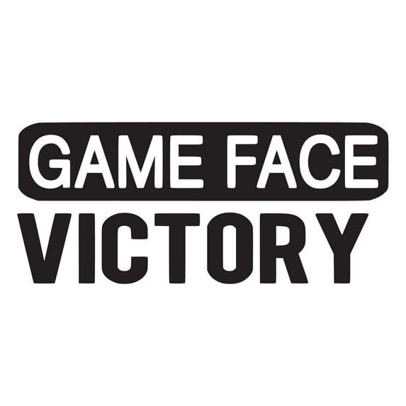 Holiday Gift Boys Game face victory Motivational Sports Wall Decal Decoration Sports Athlete Game Vinyl wall Quote Decal Lasts Years and Easily Removable - Size: 12 in x 5 in