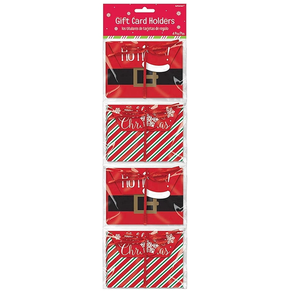 Holiday Gift Card Holders -Assorted - 4 1/2" x 3 1/4" - Pack of 8 (260081)