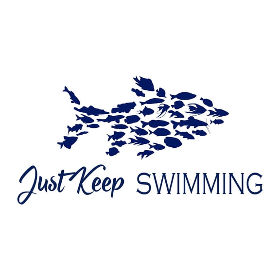 Holiday Gift Children Just Swimming Cute Sports Wall Decal Decoration Swimming Underwater Sports Lover Scuba Decal Lasts Years and Easily Removable - Size: 12 in x 7 in