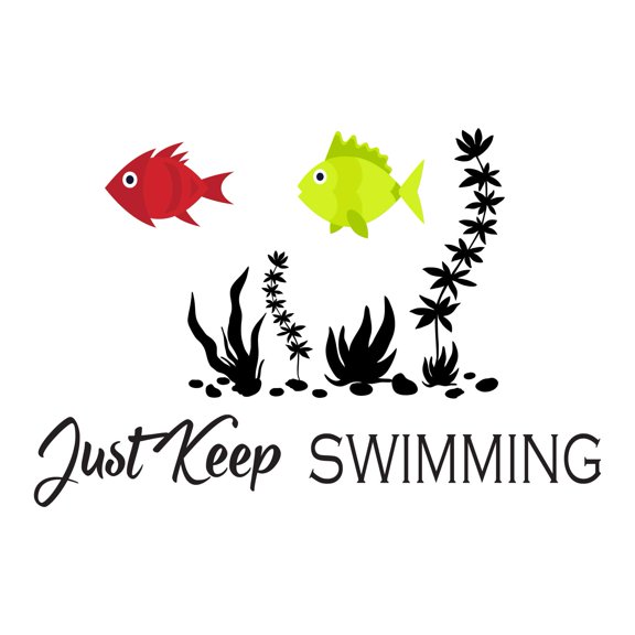 Holiday Gift Children Just Swimming Cute Sports Wall Decal Decoration Underwater Marine World Sea Life Vinyl Decal Lasts Years and Easily Removable - Size: 12 in x 9 in