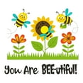 thumbnail image 1 of Holiday Gift Children You are Bee-utiful Cute Animal Wall Decal Decoration Beautiful Flying Bees on Sunflower Field Decal Lasts Years and Easily Removable - Size: 45 in x 41 in, 1 of 3
