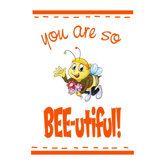 Holiday Gift Children You are so Bee-utiful Cute Quotes & Sayings Wall Decal Decoration Bee-utiful Honey Bee theme wall Home Decor Lasts Years and Easily Removable - Size: 24 in x 34 in