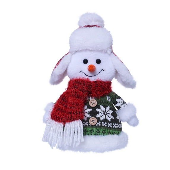 Holiday Gift Christmas Snowman Sitting Figurine Window Display Festive Decor Scarf Hat Accent Holiday Home Gift Snowman Decor