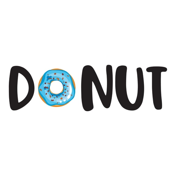 Holiday Gift Family Donut Cute Quotes & Sayings Wall Decal Decoration Donut will Blue Glaze Colorful Sprinkles Art Lasts Years and Easily Removable - Size: 45 in x 14 in