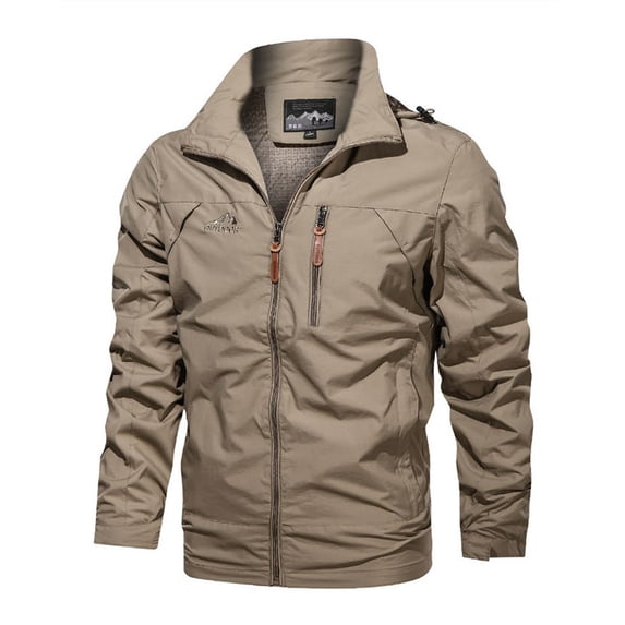 Holiday Gift Finder Ofreoo Men's Fall And Winter Zipper Pocket Lapel Detachable Hooded Solid Color Long Sleeved Hooded Casual Jacket Men's Down Jackets & Coats