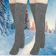 thumbnail image 1 of Holiday Gift Finder Ofreoo Women's 2 Pairs High Fuzzy Socks Over Knee Winter Leg Warmers Plush Slipper Socks For Women Christmas Home Sleeping Socks for Women, 1 of 3