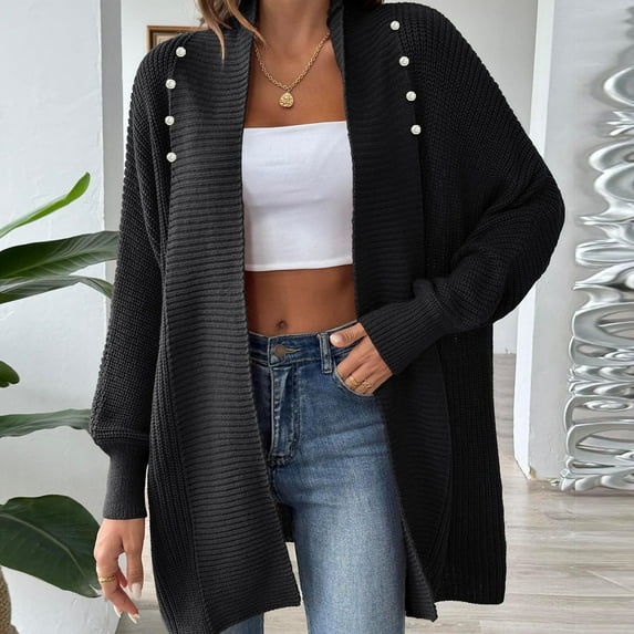 Holiday Gift Finder Ofreoo Women's CasualLoose Floral Print Long Sleeved Cardigan Oversized Sweater Top Womens Cardigan