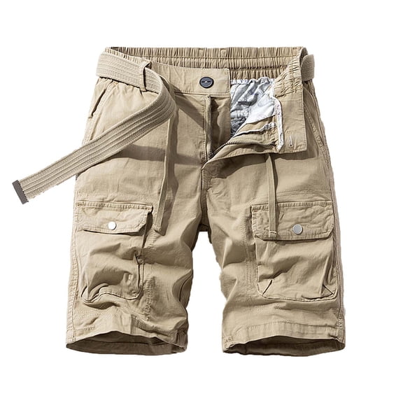 Holiday Gift Finder Swim Shorts Men Swim Trunks Ndbuld Men's Plus Size Cargo Shorts Multi-Pockets Relaxed Summer Beach Shorts Pants Khaki 2XL