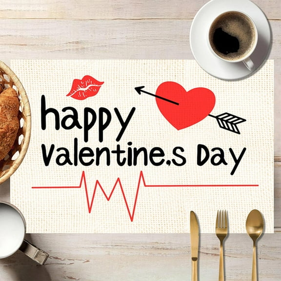 Holiday Gift Finder Valentines Day Gifts For Boys Valentine's Day Placemats Insulation Mats Cup Mats Linen Printed Table Mats Fmlxio