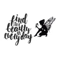 thumbnail image 1 of Holiday Gift Girls Find the beauty in Everyday Cute Quotes & Sayings Wall Decal Decoration Cute Fairy Girly Inspirational Vinyl wall Decal Lasts Years and Easily Removable - Size: 44 in x 26 in, 1 of 3