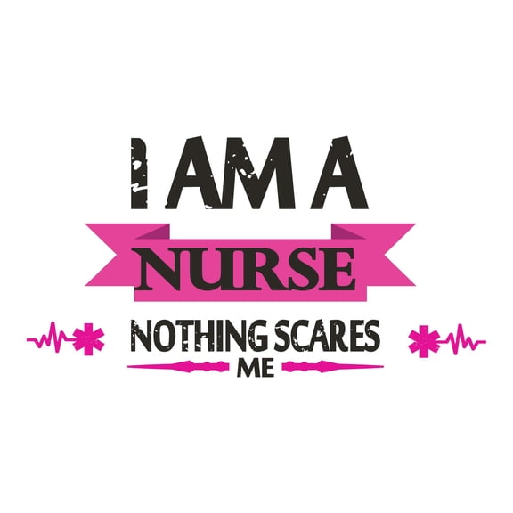 Holiday Gift Girls Nothing Scares Me Cute Quotes & Sayings Wall Decal Decoration Nurse Vinyl Motivational Wall Quote Decal Lasts Years and Easily Removable - Size: 23 in x 12 in