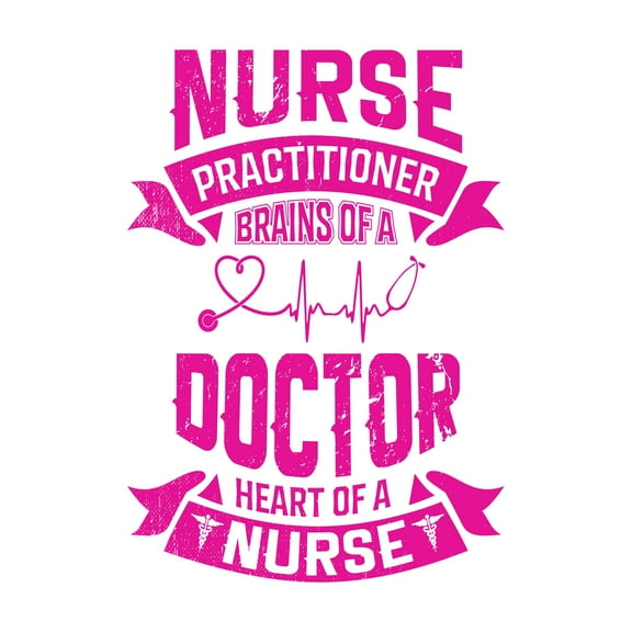 Holiday Gift Girls Nurse Practitioner Brains of a Doctor Cute Quotes & Sayings Wall Decal Nurse Inspirational Quote Vinyl Wall Decal Art Lasts Years and Easily Removable - Size: 16 in x 23 in