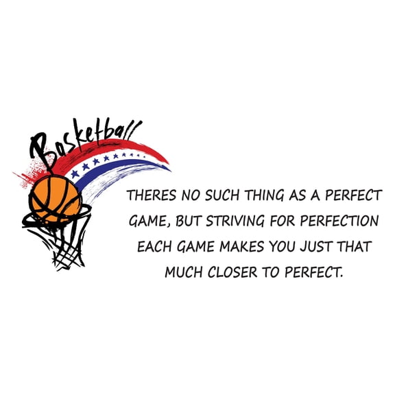 Holiday Gift Home Wall Decal - Each Games makes you much closer to Perfect - Motivational Quote Design There is no such thing as Perfect Sports Quote - Size: 34 in x 14 in