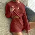 thumbnail image 1 of Holiday Gift Sets! Pejock Women's 2 Piece Outfits Matching Lounge Sets Women Shorts Breathable Casual Set Home Wear Long Sleeved Round Neck Top Shirt Set Loungewear Sets Tracksuit Sweatsuits, 1 of 5