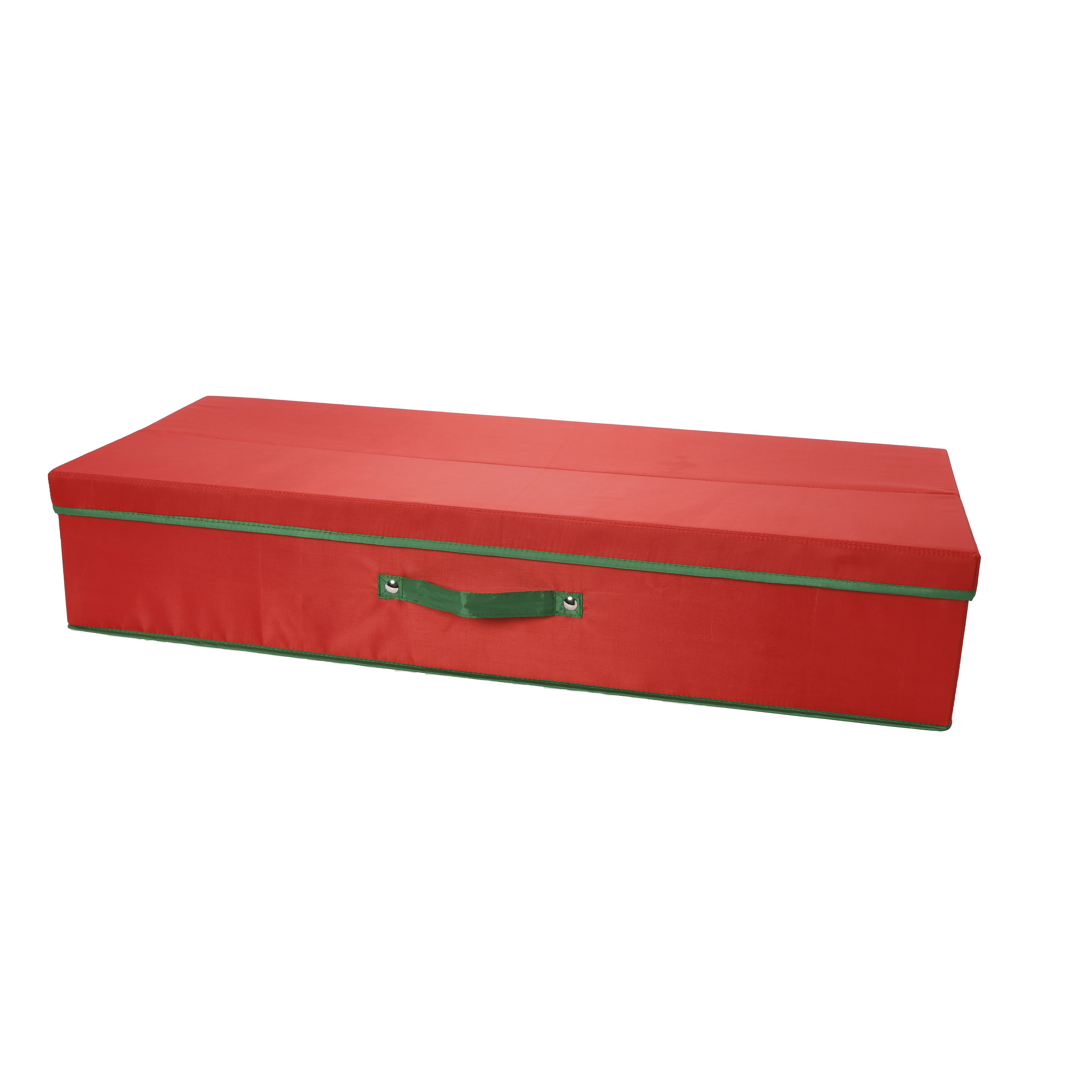 Holiday Gift Wrap Organizer with Lid, Red and Green