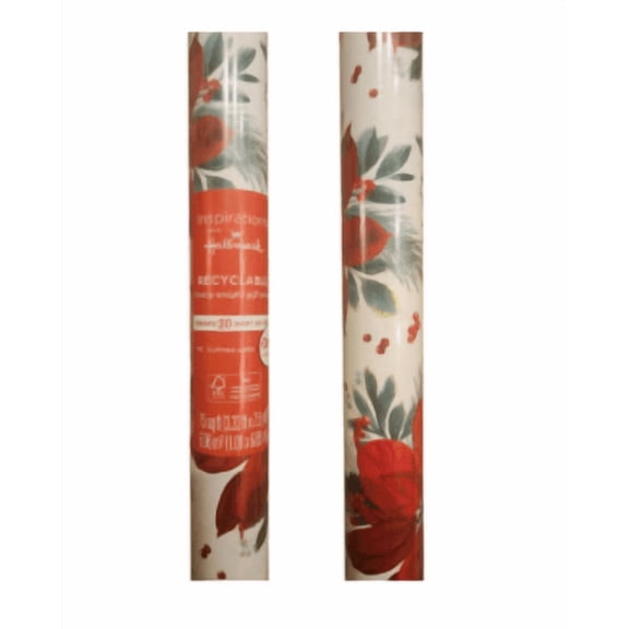 Holiday Gift Wrap, Seasonal Christmas Design, Single Roll, 75 sq ft