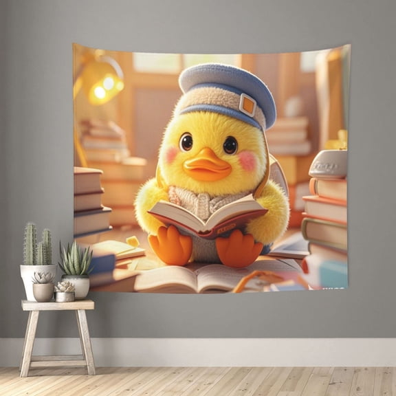 Holiday Gifts Reading Duck 1 Tapestry, Bedroom Tapestry Wall Hanging Decor For Bedroom