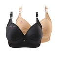 thumbnail image 1 of Holiday Gifts Savings! Pejock 2PCs Womens Plus Size Bra Double Support Wireless Bra with Adjustable Straps Full-Coverage Bras, 1 of 8