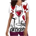 thumbnail image 1 of Holiday Gifts! Titcea Christmas Scrub Tops Women Xmas Printed Short Sleeved V Neck Scrub Tops with Pockets Lightweight Stretchy Cute Working Uniform, 1 of 5