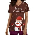 thumbnail image 1 of Holiday Gifts! Titcea Christmas Scrub Tops Women Xmas Printed Short Sleeved V Neck Scrub Tops with Pockets Lightweight Stretchy Cute Working Uniform, 1 of 5