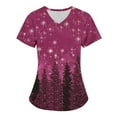 thumbnail image 1 of Holiday Gifts! Titcea Christmas Scrubs for Women Short Sleeve V Neck Casual Working Uniform Tops with Pockets Shirts Workwear Scrub Tops, 1 of 3