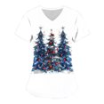 thumbnail image 1 of Holiday Gifts! Titcea Christmas Scrubs for Women Short Sleeve V Neck Casual Working Uniform Tops with Pockets Shirts Workwear Scrub Tops, 1 of 3
