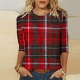 thumbnail image 1 of Holiday Gifts! Titcea Christmas Shirts for Women 3/4 Sleeve Crewneck Cute Christmas Print Pullover Sweaters 2024 Loose Comfort Casual Tops, 1 of 5