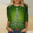 thumbnail image 1 of Holiday Gifts! Titcea Christmas Shirts for Women 3/4 Sleeve Crewneck Glitter Xmas Tree Print Pullover Christmas Sweaters 2024 Fashion Casual Tops, 1 of 4