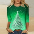 thumbnail image 1 of Holiday Gifts! Titcea Christmas Shirts for Women 3/4 Sleeve Crewneck Glitter Xmas Tree Print Pullover Christmas Sweaters 2024 Fashion Casual Tops, 1 of 4