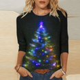 thumbnail image 1 of Holiday Gifts! Titcea Christmas Shirts for Women 3/4 Sleeve Crewneck Glitter Xmas Tree Print Pullover Christmas Sweaters 2024 Fashion Casual Tops, 1 of 4