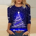 thumbnail image 1 of Holiday Gifts! Titcea Christmas Shirts for Women 3/4 Sleeve Crewneck Glitter Xmas Tree Print Pullover Christmas Sweaters 2024 Fashion Casual Tops, 1 of 4