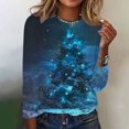 thumbnail image 1 of Holiday Gifts! Titcea Christmas Shirts for Women Long Sleeve Round Neck Fashion Christmas Print Pullover Sweaters 2024 Loose Comfortable Casual Tops, 1 of 4
