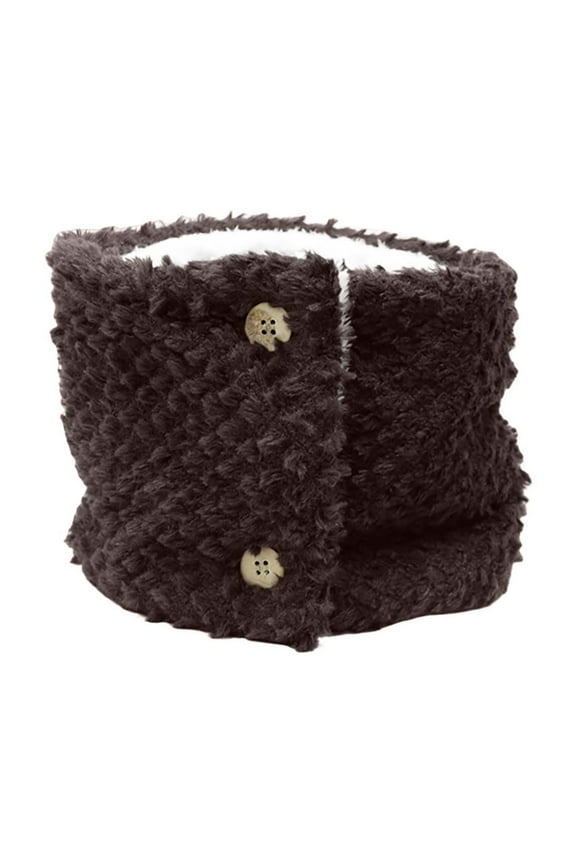 Holiday Gifts! Titcea Neck Gaiter Women Buttons Thick Solid Color Wind Protection Fleece Winter Neck Warmer Thick Scarf for Women