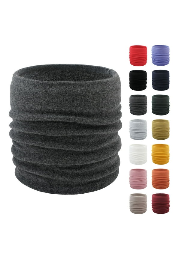Holiday Gifts! Titcea Neck Gaiter Women Cotton Solid Color Wind Protection Fleece Winter Neck Warmer Thick Scarf for Women