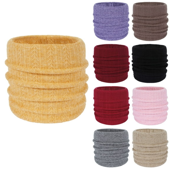 Holiday Gifts! Titcea Neck Gaiter Women Cotton Solid Color Wind Protection Fleece Winter Neck Warmer Thick Scarf for Women
