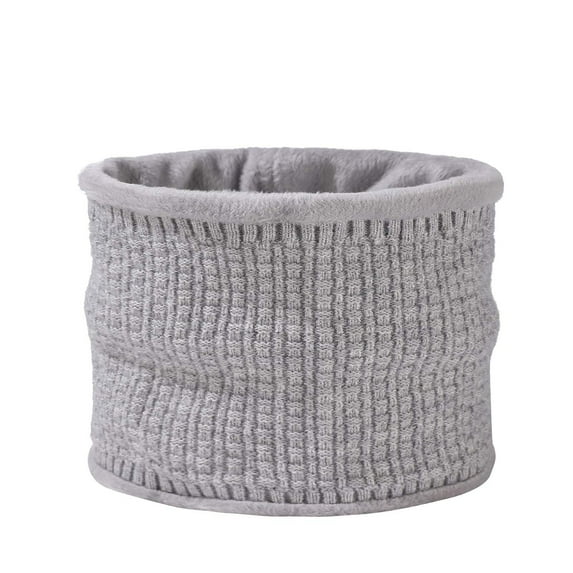 Holiday Gifts! Titcea Unisex Neck Gaiter Double-Layer Solid Color Wind Protection Knitted Neck Warmer Thick Scarf for Men Women