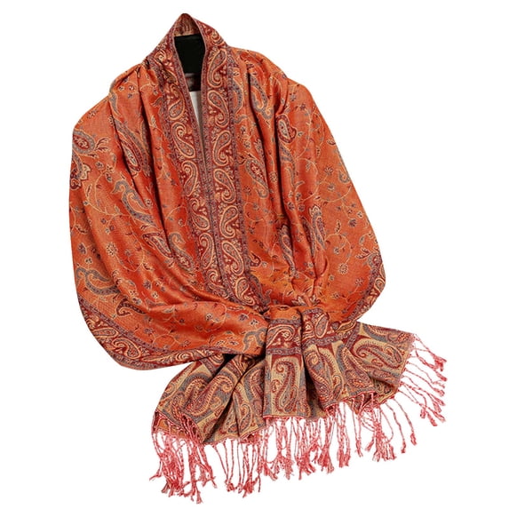 Holiday Gifts! Titcea Winter Scarf for Women Ethnic Style Thicken Tassels Solid Color Lengthening Shawls Wraps Windproof Warm Outdoor Cold Protection Scarves