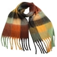 thumbnail image 1 of Holiday Gifts! Titcea Winter Scarf for Women Thicken Tassels Contrasting Plaid Retro Lengthening Shawls Wraps Windproof Warm Outdoor Cold Protection Scarves, 1 of 2