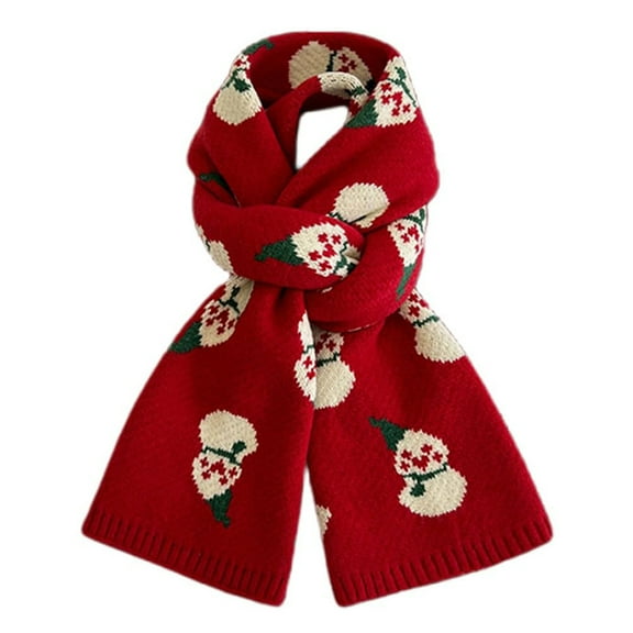 Holiday Gifts! Titcea Winter Scarf for Women Christmas Snowman Print Lengthening Knitted Scarves Windproof Warm Outdoor Cold Protection Shawls Wraps