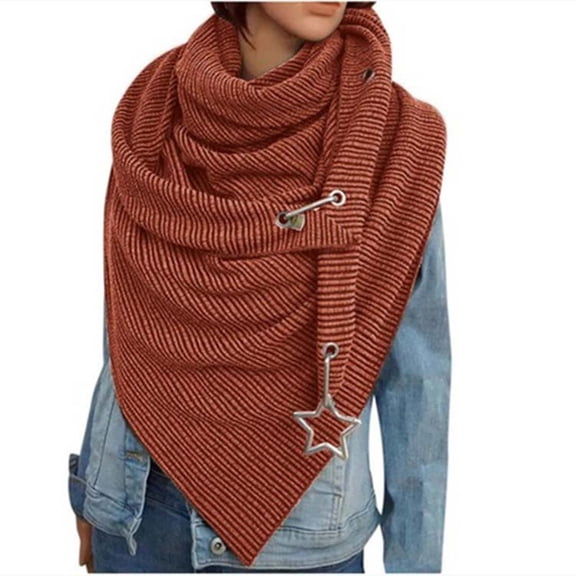 Holiday Gifts! Titcea Winter Scarf for Women Star Decoration Retro Style Shawls Wraps Windproof Warm Outdoor Cold Protection Scarves