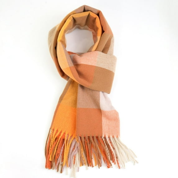 Holiday Gifts! Titcea Winter Scarf for Women Thicken Tassels Patchwork Print Shawls Wraps Windproof Warm Outdoor Cold Protection Scarves