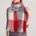 thumbnail image 1 of Holiday Gifts! Titcea Winter Scarf for Women Thicken Tassels Plaid Print Shawls Wraps Windproof Warm Outdoor Cold Protection Scarves, 1 of 3
