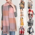 thumbnail image 1 of Holiday Gifts! Titcea Winter Scarf for Women Thicken Tassels Plaid Print Shawls Wraps Windproof Warm Outdoor Cold Protection Scarves, 1 of 3