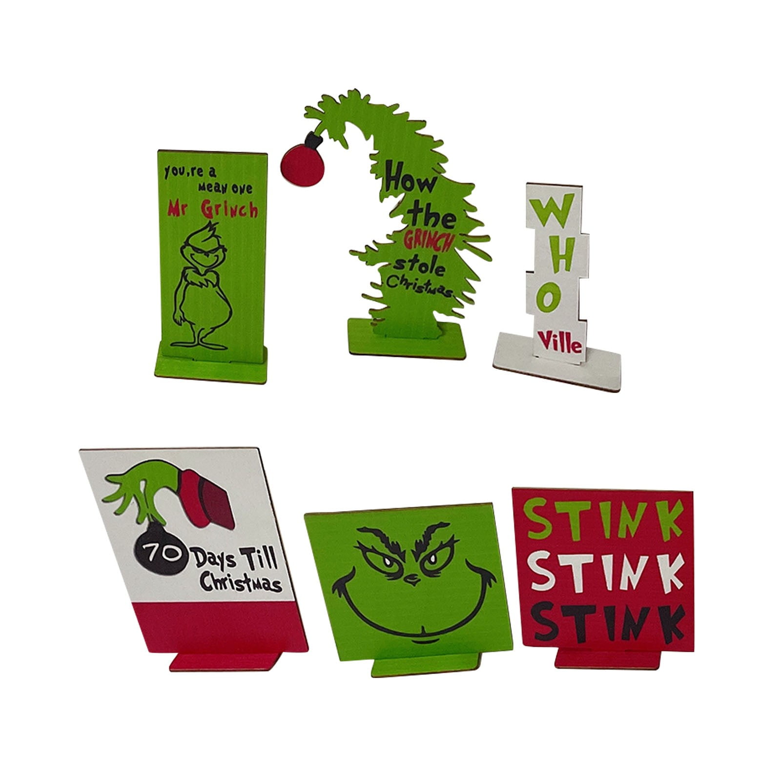 Holiday Gifts UEGEQU Grinch Christmas Tiered Tray Decoration Decorating