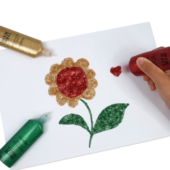 Holiday Glitter Glue by Recollections – Assorted Color Acid-Free Glitter Glue with Fine Tip for Crafts & Paper Projects - 1.2 fl. oz. Bottles - 12 Pack